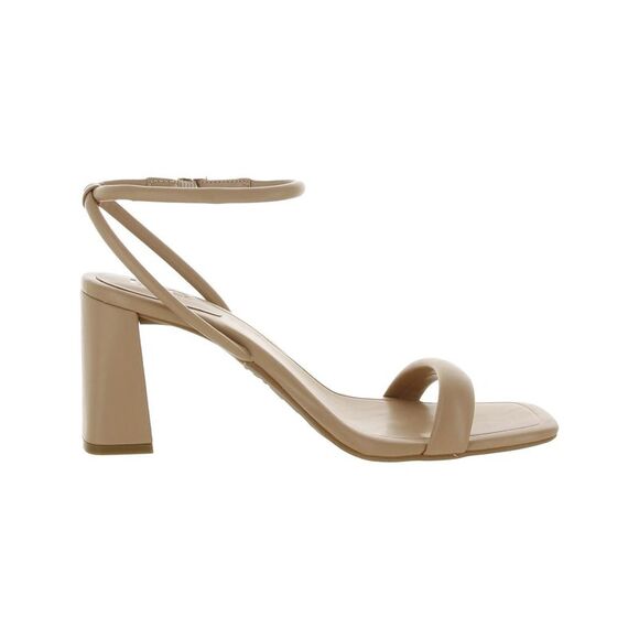 INC Womens Beige Padded Caymi Square Toe Block Heel Buckle Heeled Sandal 9.5 M main image 1